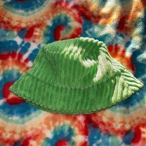 H&M Lime Green Corduroy Bucket Hat